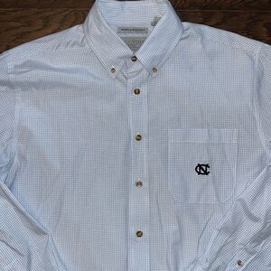 UNC North Carolina Tar Heels LS Button Work Pocket Business Shirt M wrinkle free